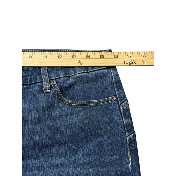 The So Lifting Slim Leg By Chico’s Jeans 1 Short 8 Blue Mid Rise Stretch Denim - Picture 7 of 9